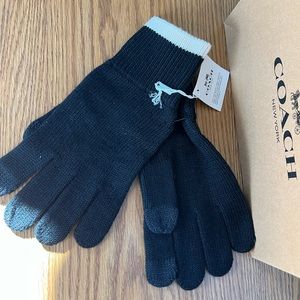 Coach black tech gloves
